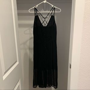 Black Midi Chiffon Dress (new without tags)